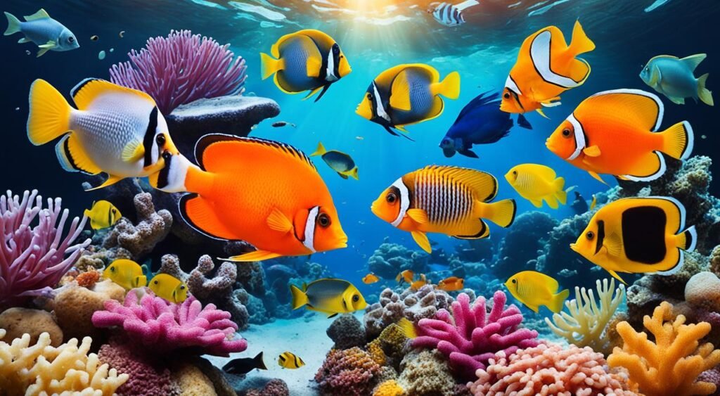 Variedade de Alimentos para Peixes Tropicais Variedade de Alimentos para Peixes Tropicais